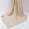 Soft muslin swaddle blanket in natural beige made of breathable bamboo cotton fabric - Blush Pink