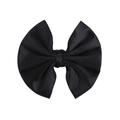 Classic black satin bow hair clip with ribbed texture for kids and women accessories - Black (PP277-1)