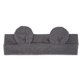 Dark grey knitted infant headband featuring cute plush bear ears for newborn babies - Light Gray