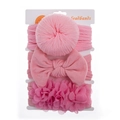 Three-piece set of pink infant headbands with floral, bow, and pom-pom designs - Pink Set (DP245-5)