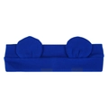 Royal blue elastic baby headband with cute bear ear design and textured knit fabric - Sapphire Blue