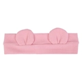 Soft light pink baby headband with cute round animal ears made of knit fabric - Light Pink