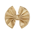 Champagne gold ribbed fabric bow hairclip for girls with elegant silky metallic finish - Gold (PP277-13)
