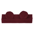 Cute burgundy headband with small bear ears for babies, made of soft knitted fabric - Burgundy