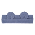 Cute bear ear infant headband in denim blue knit fabric for baby girls - Light Blue