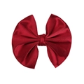 Elegant wine red satin bow hair clip for girls with a glossy vintage polyester finish - Wine Red (PP277-20)