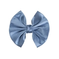 Dusty blue polyester bow hair clip with silky texture and elegant knot for girls - Gray Blue (PP277-26)