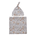 Infant swaddle blanket and matching knot hat set with vintage floral prints - Vintage Floral (BB041-5)