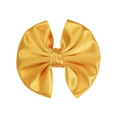 Golden satin bow hair clip with silky texture and elegant symmetrical design - Bright Yellow (PP277-35)