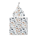 Newborn baby swaddle blanket and knotted hat set with colorful mushroom forest prints - Mushroom Forest (BB041-9)