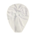 Bonnet turban bébé en tissu gaufre blanc avec un grand nœud décoratif pour nourrisson - Blanc (SS133-2)