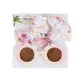 Set occhiali da sole floreali rosa e fascia abbinata per bambine dai 2 anni in su - Floreale Rosa (DP257-2)