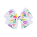 Fiocco per capelli pasquale con motivi a uova colorate su nastro grosgrain - Stile con Stampa Uova di Pasqua (PP285-2)