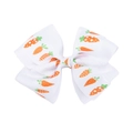 Fiocco per capelli bimbi Pasqua con stampa carota su nastro grosgrain bianco - Stile con Stampa Carota Arancione (PP285-3)