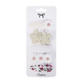 Set di 5 fermagli a clip ricamati con motivi floreali a margherita su scheda bianca - Margherita Floreale Pastorale (PP283-3)