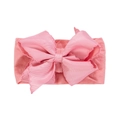 Rosa Baby-Haarband mit großer Schleife und Wellenrand aus weichem Nylon-Material - Schleife (KK223-16) / Rosa (KK223-16)