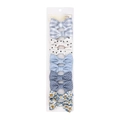 Lot de 10 barrettes à nœud pour bébé avec motifs à pois et fleurs sur carte blanche - Ensemble de 10 pièces / Bleu-6 (DP263-6)