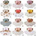 12-piece baby bib and headband set made of pure cotton muslin gauze with floral patterns - Mixed Colors
