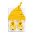 Ginger yellow knitted baby turban hat and tiger-themed cartoon socks two-piece set - Ginger Tiger (DP298-43)