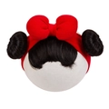Rode baby-hoofdband met grote strik en zwart dubbel knotje haarstukje voor kinderen - Rode Strikstijl (KK222-20)