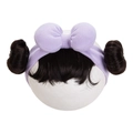 Infant purple headband with cotton bow and black faux bun hairpiece for photo props - Purple Bowknot Style (KK222-24)