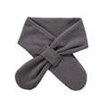 Soft charcoal gray knit scarf for infants with a crossover loop design for winter warmth - Light Gray