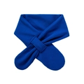 Soft royal blue knitted winter scarf with crossover pull-through loop for babies - Sapphire Blue