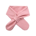 Pink knit baby scarf with soft faux cashmere material and pull-through cross design - Light Pink