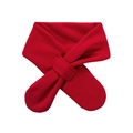 Soft red knit neck warmer for babies with functional crossover slit closure design - Red