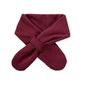Soft wine red knitted baby neck warmer with a convenient cross-insertion design for winter - Burgundy