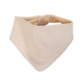 Babero bandana de algodón suave a rayas beige con broches metálicos ajustables - Beige Café Rayas Finas (WW107-3) / WW107-3