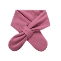 Soft knitted plum pink baby neck warmer with cross-over slit design for winter - Fuschia