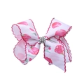 Fiocco per capelli in gros-grain con tulipani rosa e centro di strass scintillante - Stile Tulipano Rosa (PP301-2)