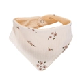 Bavoir bandana fleuri pour bébé avec doublure en éponge jaune et boutons-pression - WW107-5