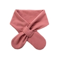 Soft dusty pink faux cashmere cross-over scarf with warm knitted texture for infants - Blush