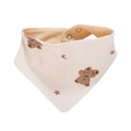 Bavoir bandana en coton pour bébé avec motif ours mignon et boutons-pression - WW107-6