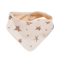 Bavoir bandana en coton pour bébé avec motifs d'étoiles brunes et boutons-pression réglables - WW107-7