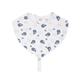 Baby cotton bandana bib with blue whale print and convenient teether clip attachment - Cloud Whale (WW104-3)