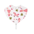 White cotton baby bandana bib with pink princess and unicorn prints and snap buttons - Cartoon Unicorn (WW104-5)