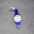 Detail of blue acrylic watch charm with heart lobster clasp on stone texture background - Royal Blue Watch (Heart Clasp)