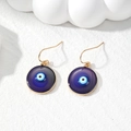 Σκουλαρίκια Evil Eye σε βαθύ μπλε με χρυσά μεταλλικά άγκιστρα σε λευκή πέτρα - Σκουλαρίκια Στρογγυλά Αλλαγή Χρώματος
