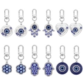12-teiliges Set Evil Eye Schlüsselanhänger mit Hamsa-Hand und blauem Emaille-Dekor - 12-teiliger Kollektionsstil