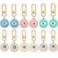 12-piece colorful evil eye keychain set with alloy elephant and Hamsa hand charms - Main Image Style (12-Piece Set)