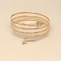 Macro detail of golden snake coil bracelet with realistic textured scale pattern - Four Turn Spiral Snake / Gold Snake