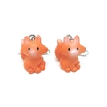 Pendientes creativos de zorro naranja con diseño de animales de dibujos animados de resina - Zorro