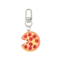 Creative realistic pizza slice keychain with silver lobster clasp for bag accessory - Pizza