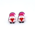 Pendientes de gnomo de San Valentín con gorro rosa de corazones y acabado de madera - Papá Noel rosa rojo