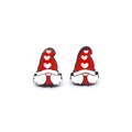 Pendientes de madera con gnomos de Navidad con gorro rojo de corazón y barba blanca - Heart Hat Gnome