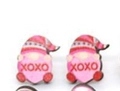 Pendientes de gnomo con estampado XOXO y gorros de rayas rosas para el día de San Valentín - XO Rose Gnome