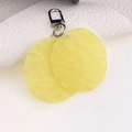 Creative realistic wave potato chip keychain with soft silicone and silver metal clasp - Two Thin Potato Chips